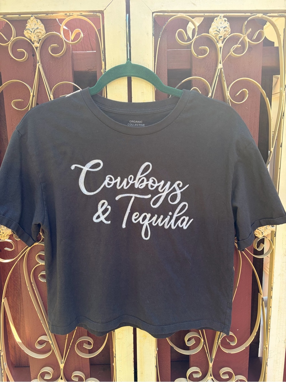 Organic Collective 'Cowboys & Tequila' Short Sleeve Tee - Black